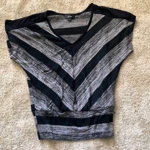 Black and gray striped blouse.